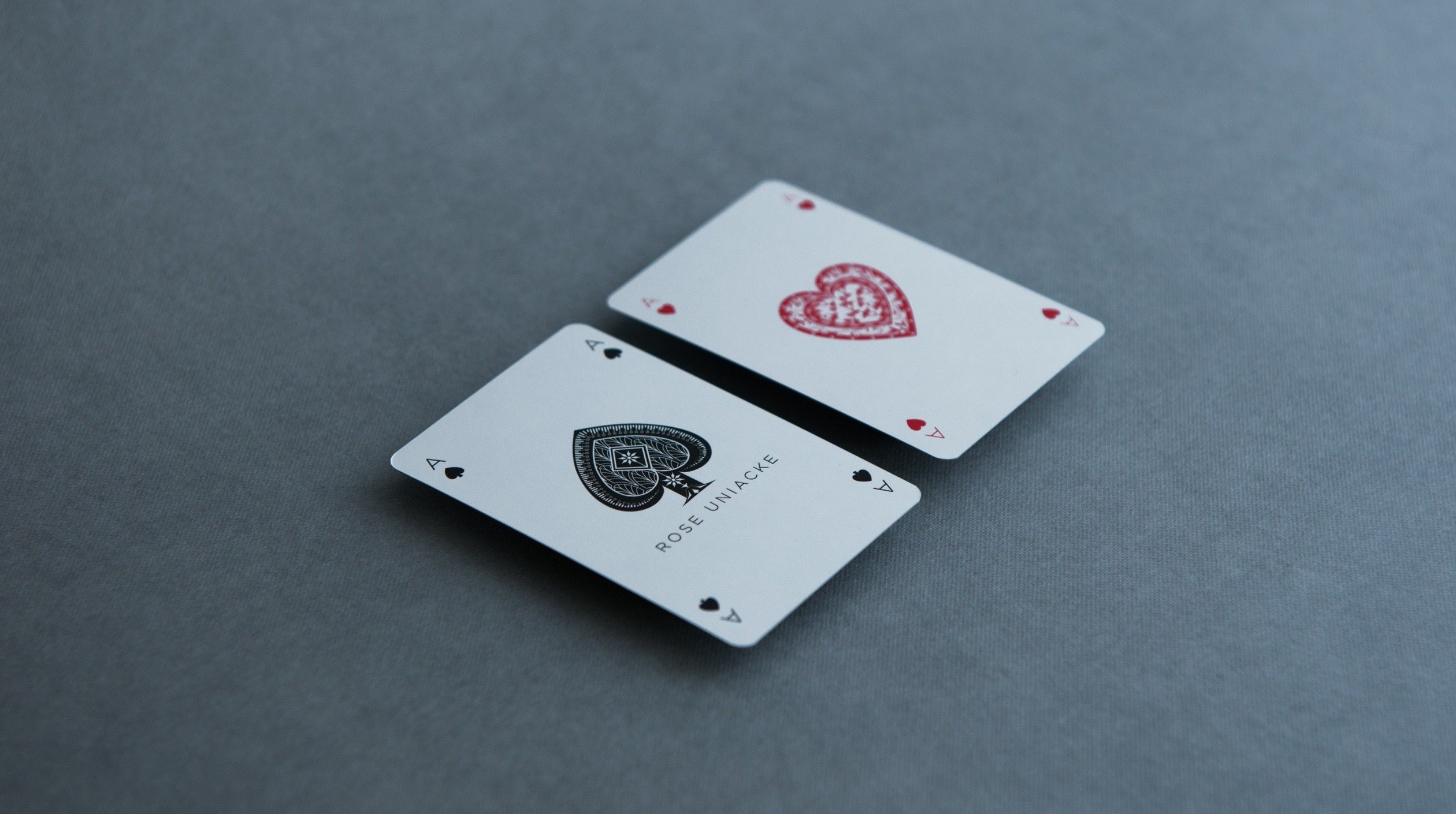 rose uniacke custom designed playing card aces