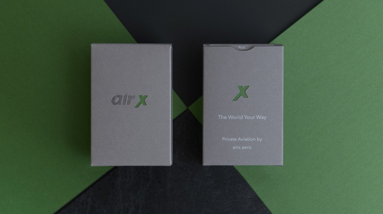 AirX custom playing card tuckbox lining detail