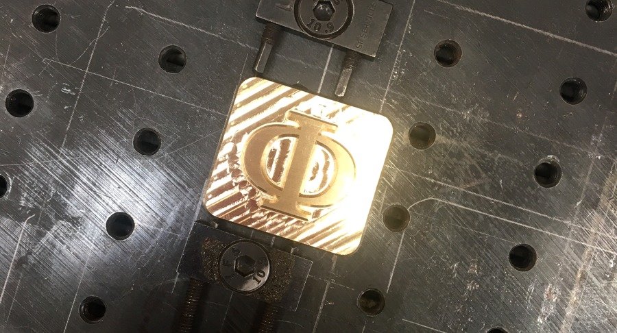 Brass die mounted for hotfoiling